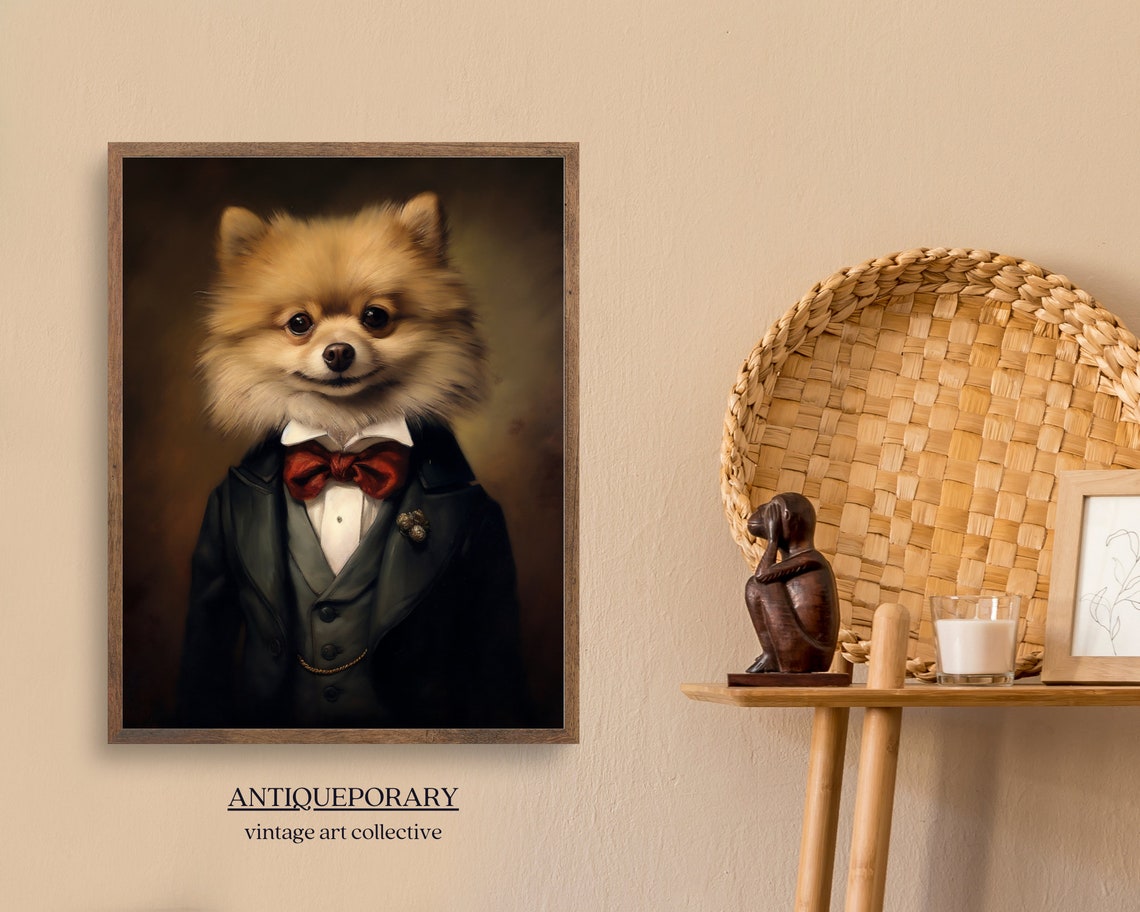 Royal Pomeranian Portrait Victorian Dressed Animal Print Royal Dog Poster Pet Portrait Painting Altered Art Print Vintage Inspired Art - Image 3