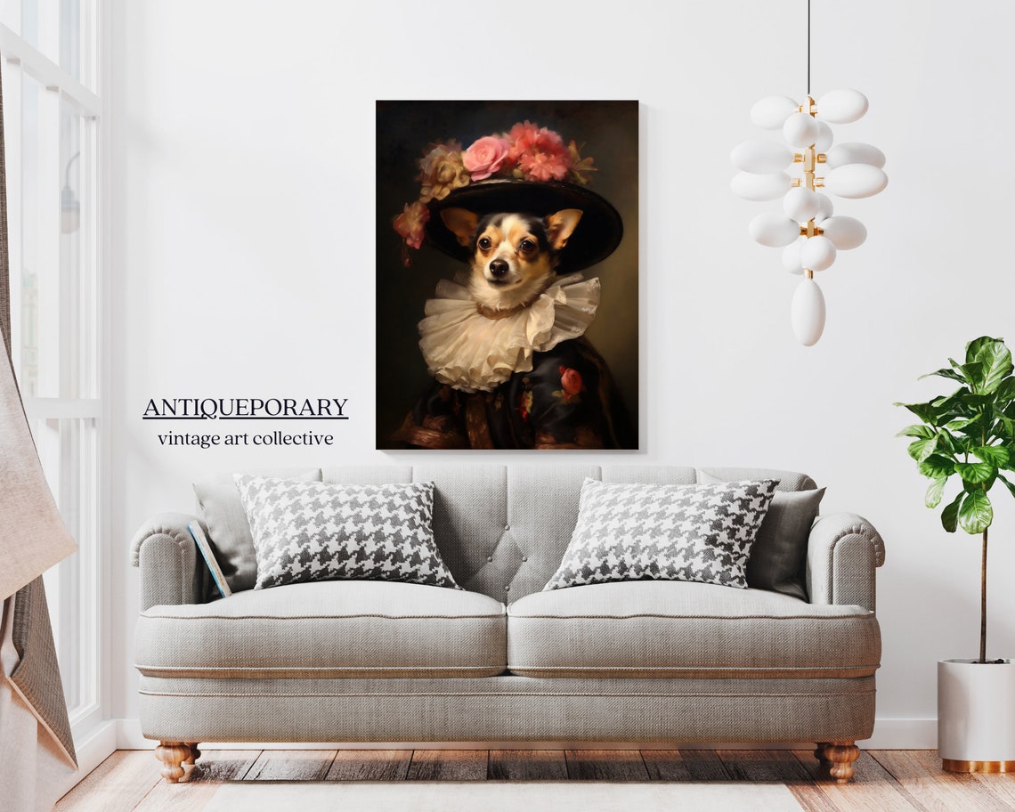 Victorian Animal Portrait Dressed Animal Print Lady Dog Poster Renaissance Animal Portraits Vintage Inspired Art Pet Portrait Gift - Image 7