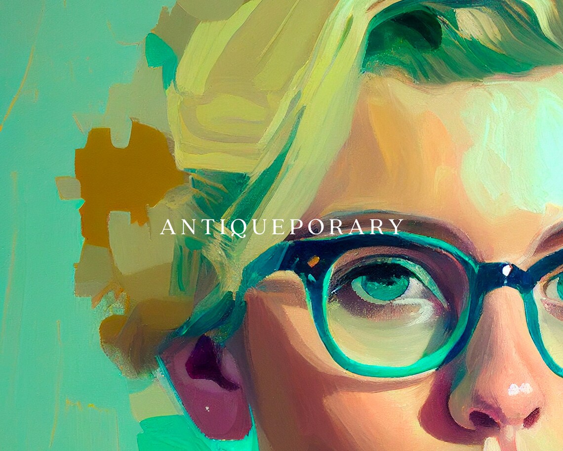 Blonde Woman with Glasses and Red Lips Retro Pop Art Portrait Poster - Image 3