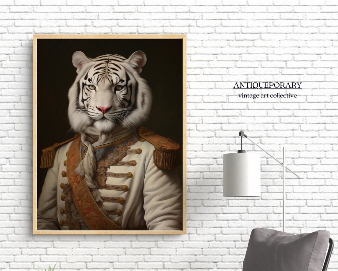 Victorian Animal Portrait Dressed Animal Print Royal Tiger Poster Royal Animal Prints Renaissance Animal Portraits Vintage Inspired Art - Image 6