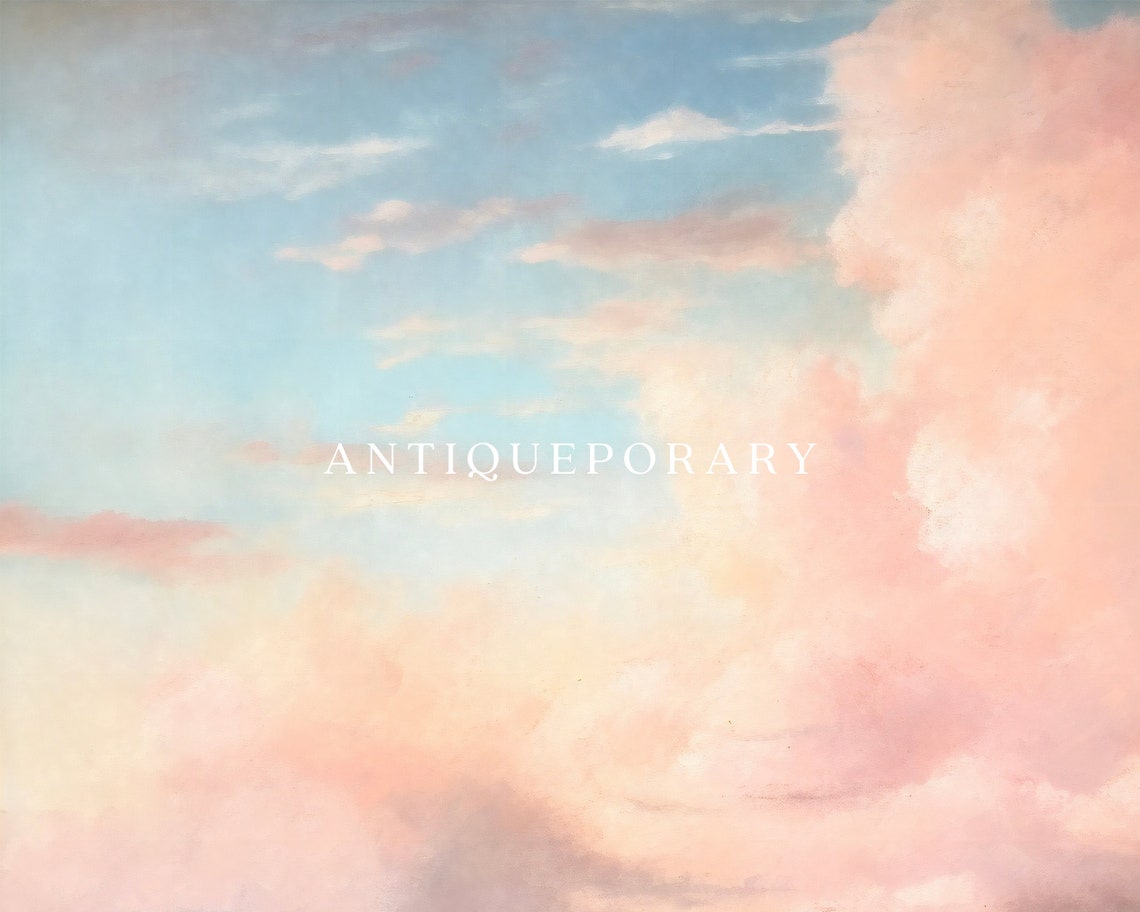 Soft Pink and Peach Cloud Sky in a Dreamy Pastel Skyscape Poster - Image 3