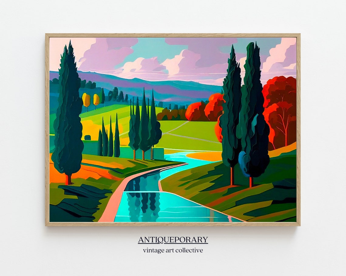 Contemporary Painting Of Country Landscape Scenery Canadian Wall Art Newfoundland Prints California Scenery Vineyard Painting