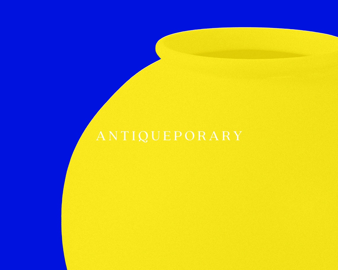 Bold Bright Yellow Vase Silhouette on Cobalt Blue Pop Art Poster - Image 3