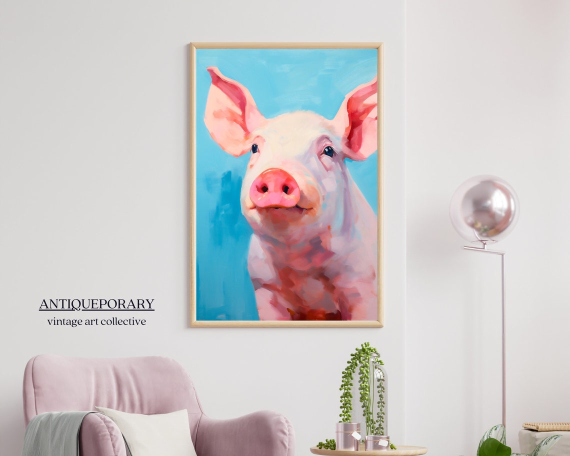 Abstract Pig Painting Pig Art Piglet Painting Pig Decor Farm Animals Farm Animal Paintings Pig Abstract Paint Colorful Animal Print - Image 7