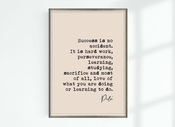 Pele Quote Football Soccer Success Poster Print