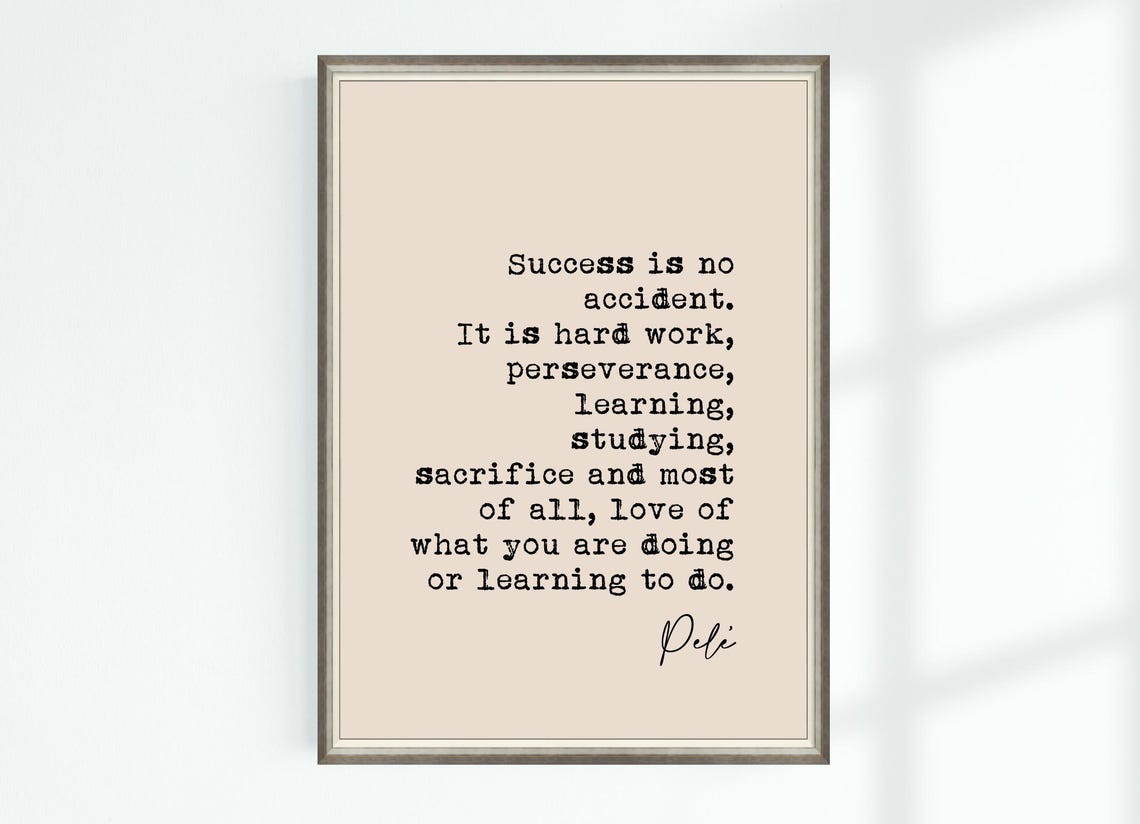 Pele Quote Football Soccer Success Poster Print