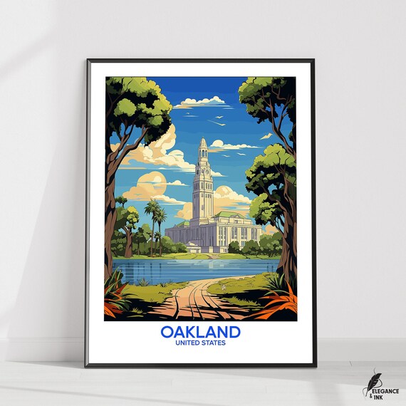 Oakland Posteroakland Wall Artoakland Decoroakland Travel Printillustrationhome Decorwall Art Gift Ideawedding Anniversary