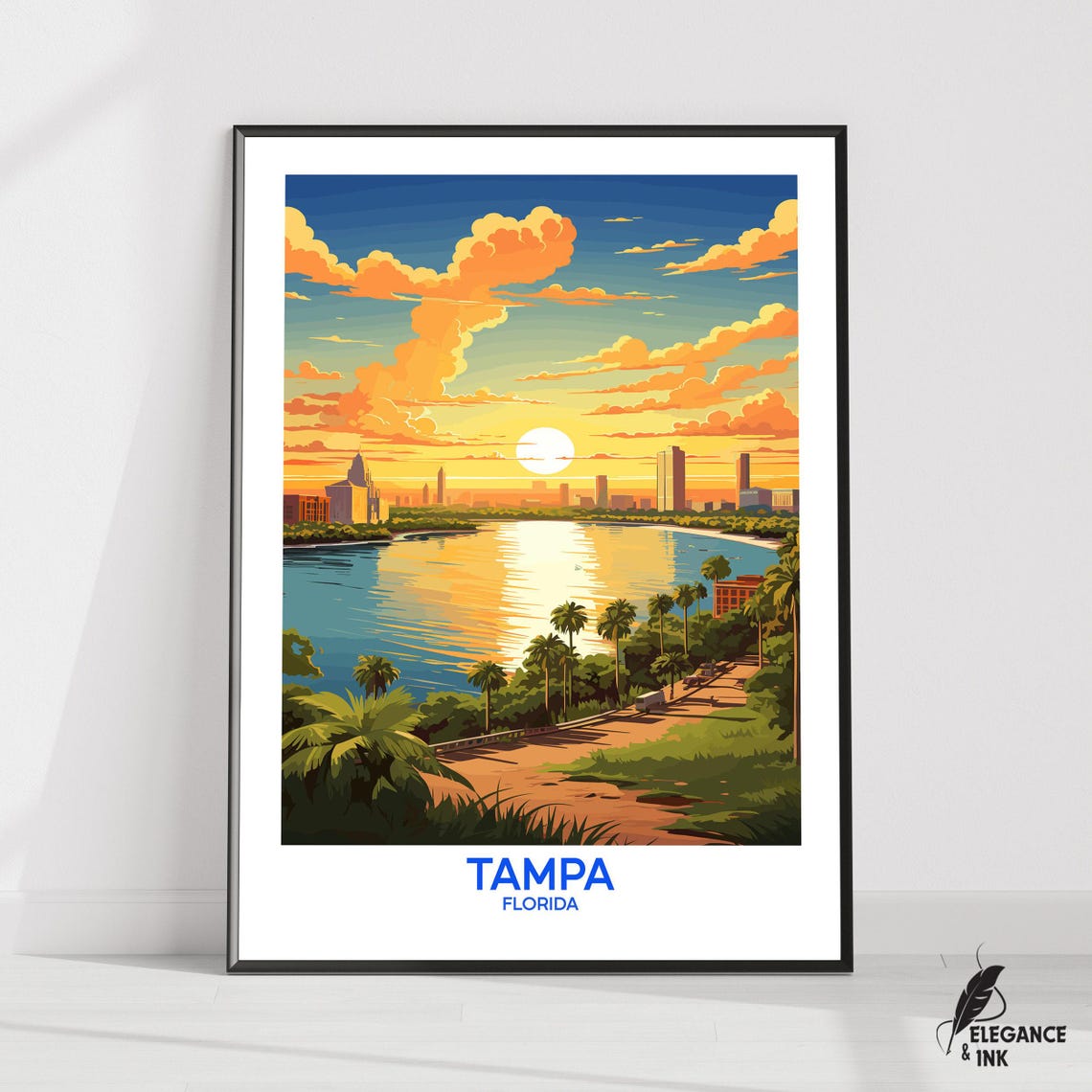 Tampa Postertampa Travel Printtampa Wall Arttampa Decortampa City Gift Ideatampa Housewarming Giftflorida Art