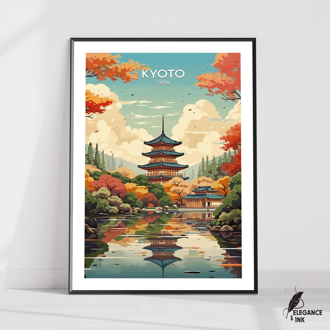 Kyoto Printkyoto Travel Posterkyoto Artworkkyoto Canvaskyoto Wall Decorkyoto Home Vintage Paintingkyoto Gift Ideajapan