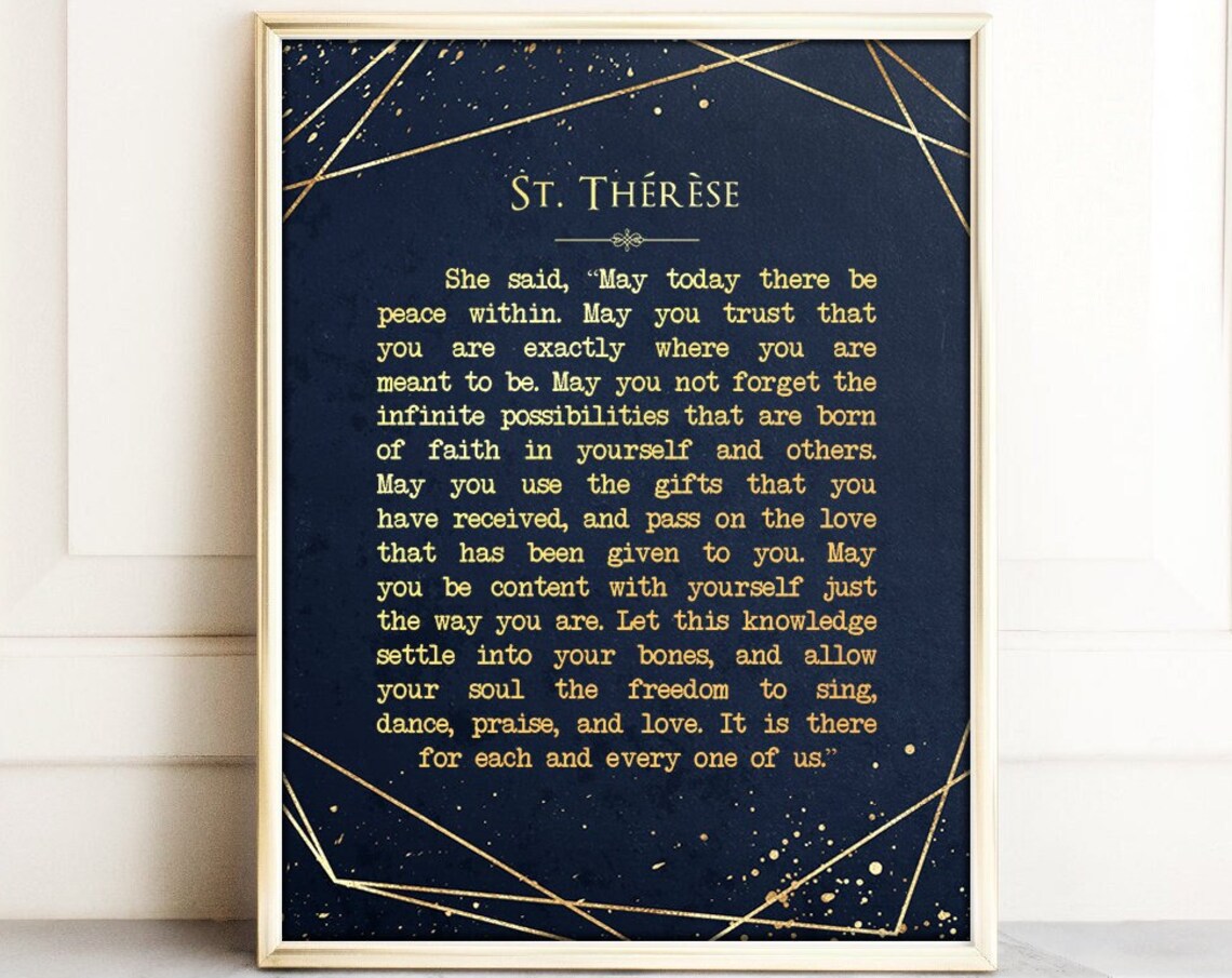 St Therese Inspirational Quote Wall Art Print