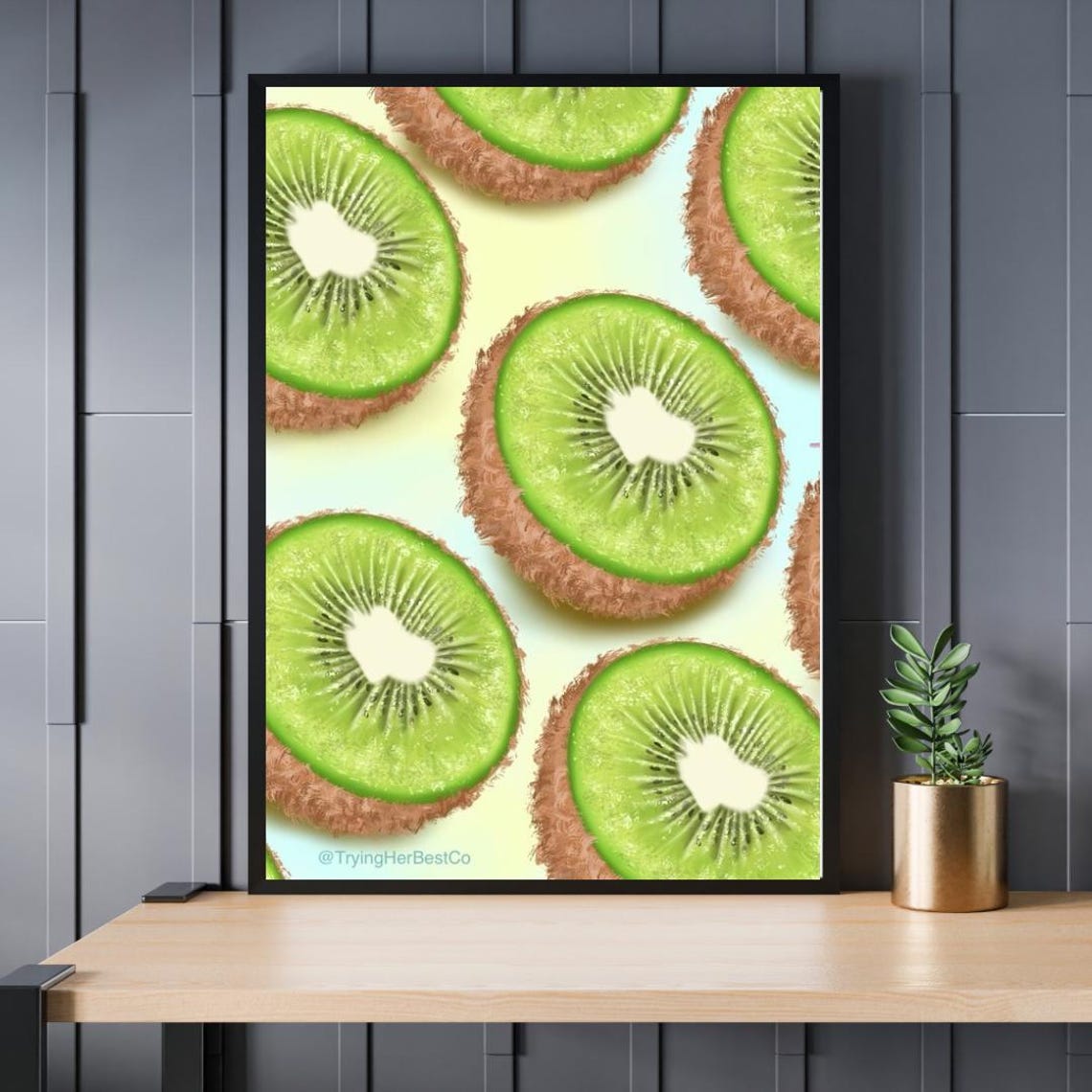 Kiwi Fruit Art Print, Tropical Kitchen Decor - Image 3