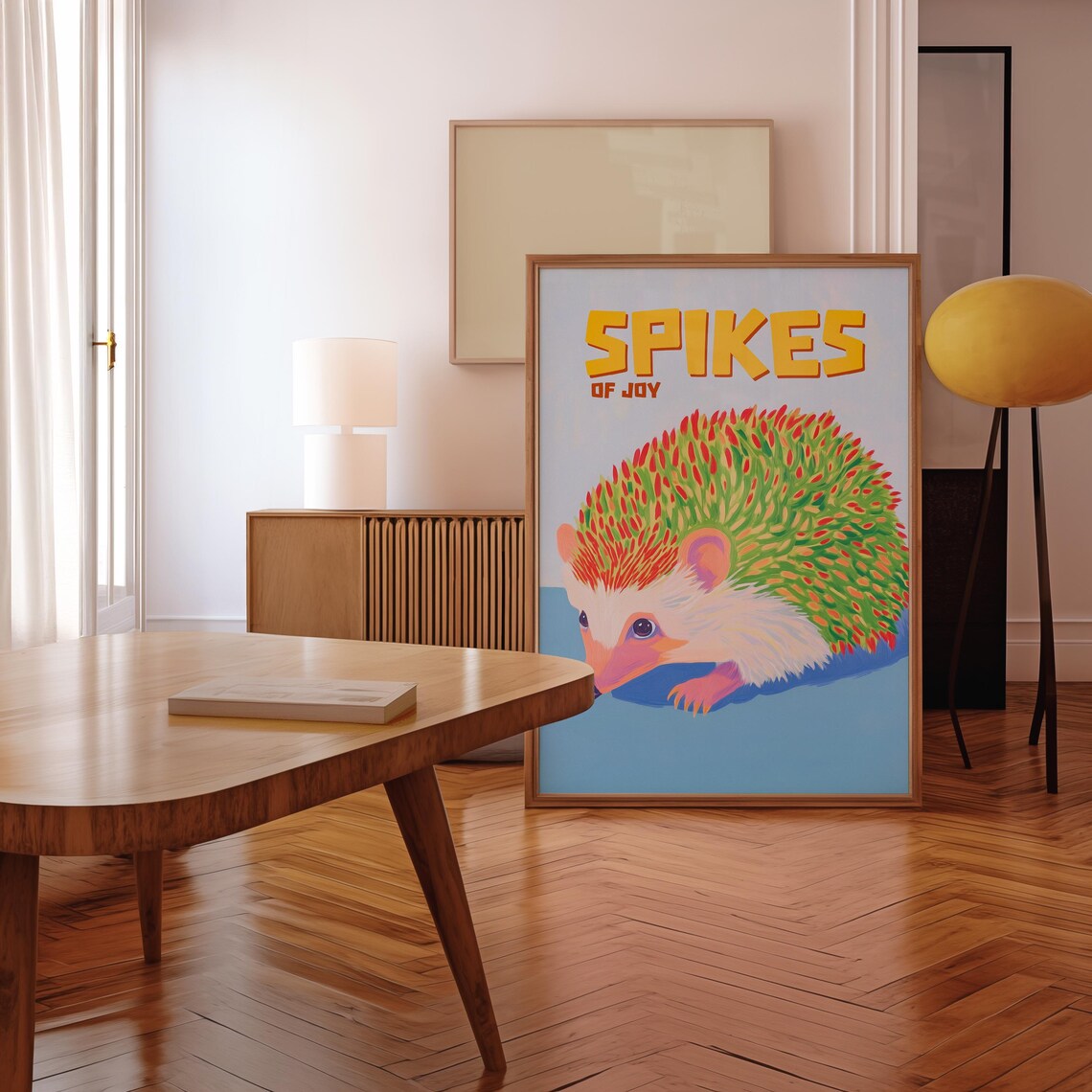 Spikes Of Joy Colorful Hedgehog Kids Room Cute Animal Art Poster - Image 2