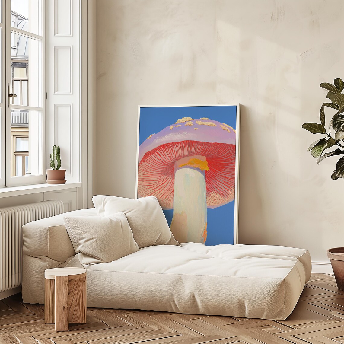 Giant Mushroom Modern Oil Painting Style Art Print - Image 3