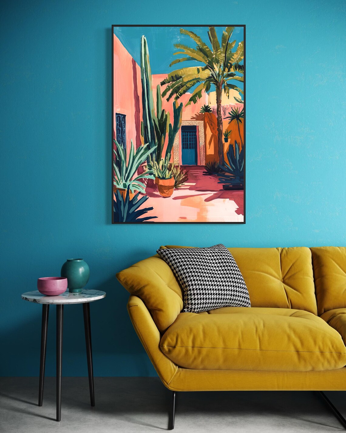 Marrakech Courtyard Boho Art Print, Moroccan Patio - Image 3