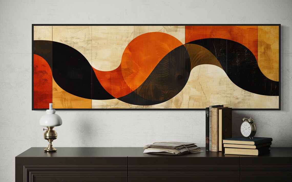 Panoramic Harmony Minimalist Earth Tone Art Print - Image 4