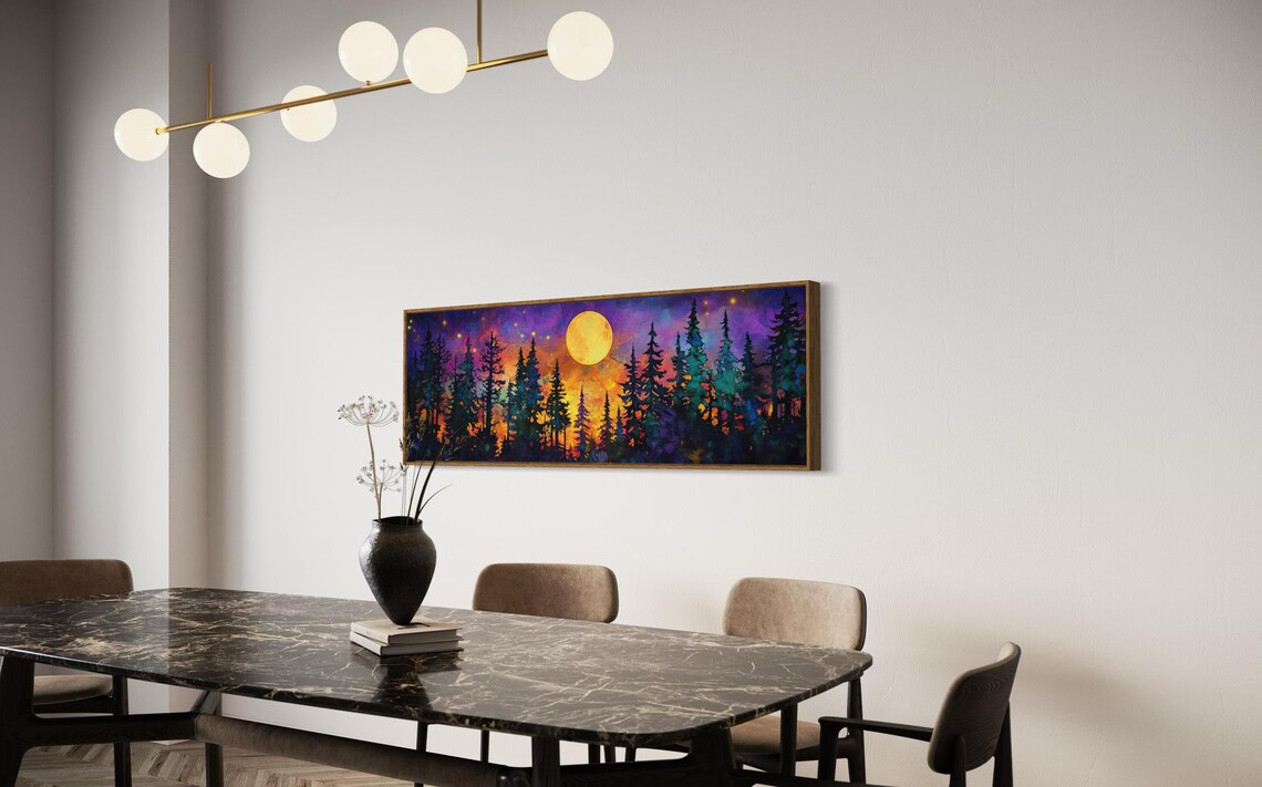 Magical Forest Moonlit Fantasy Landscape Art Print - Image 3