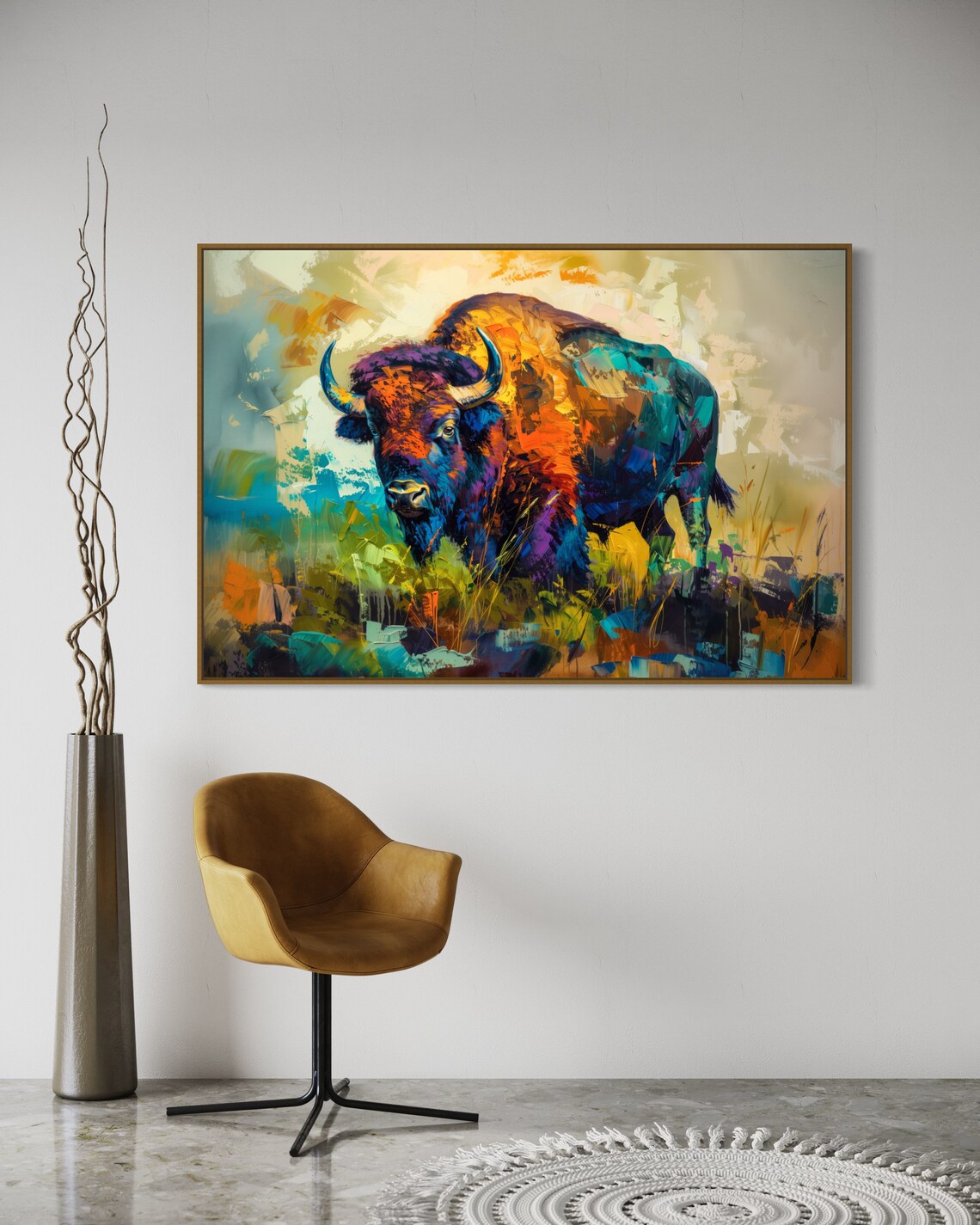 Expressive Bison Buffalo Art Print, Colorful Wildlife - Image 3
