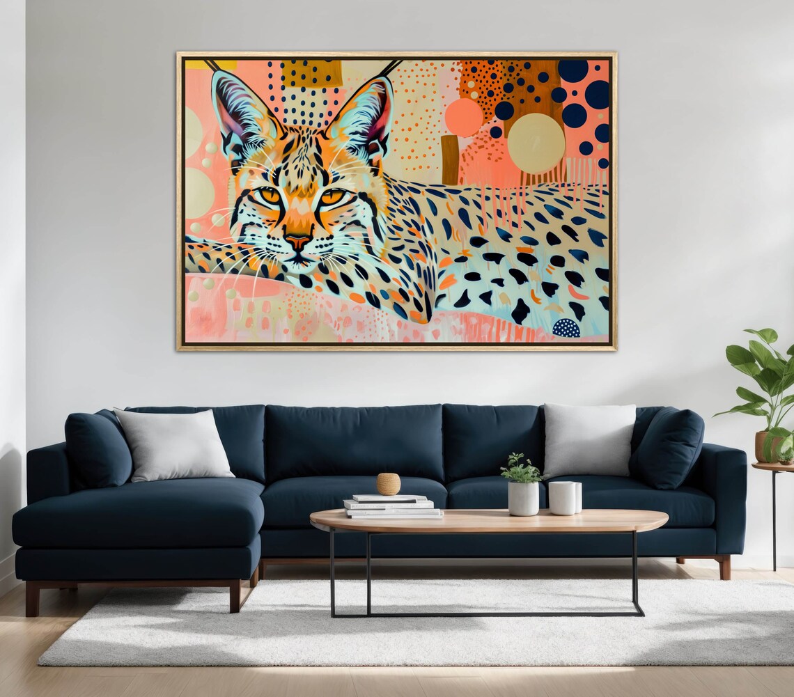 Vibrant Lynx Wildcat Portrait Pop Art Colorful Modern Wildlife Print - Image 2