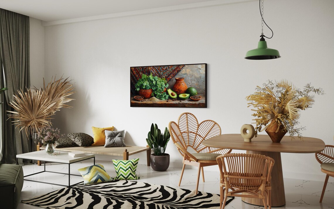 Rustic Mexican Kitchen Avocado Still Life Farmhouse Wall Art Boho Culinary Print For Living Room Or Dining Room - Image 3