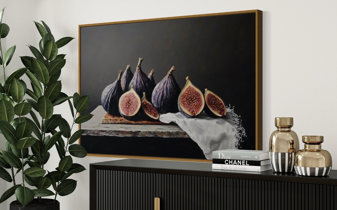 Still Life Fig Rustic Kitchen Wall Art Print - Image 5