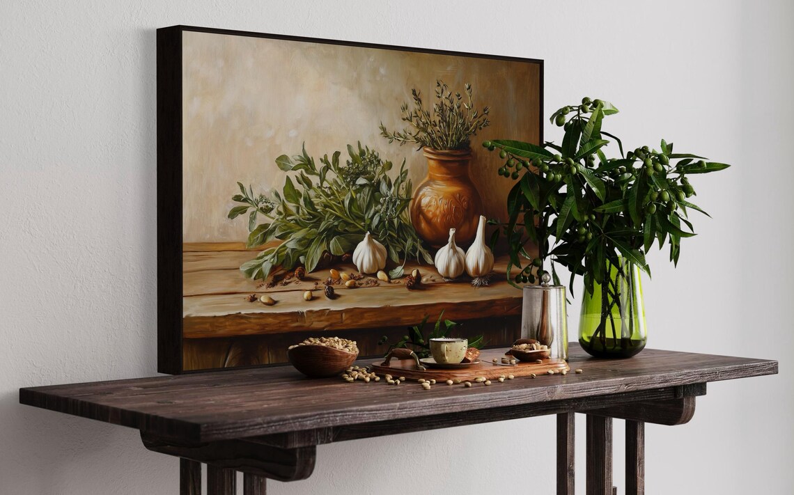 Rustic Kitchen Still Life, Farmhouse Culinary Decor - Image 3