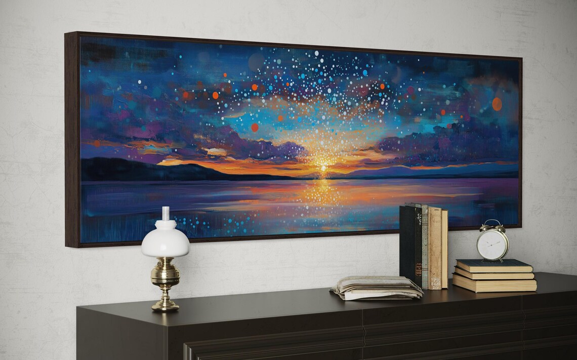 Ocean Sunset Starry Sky Coastal Wall Art Print - Image 4