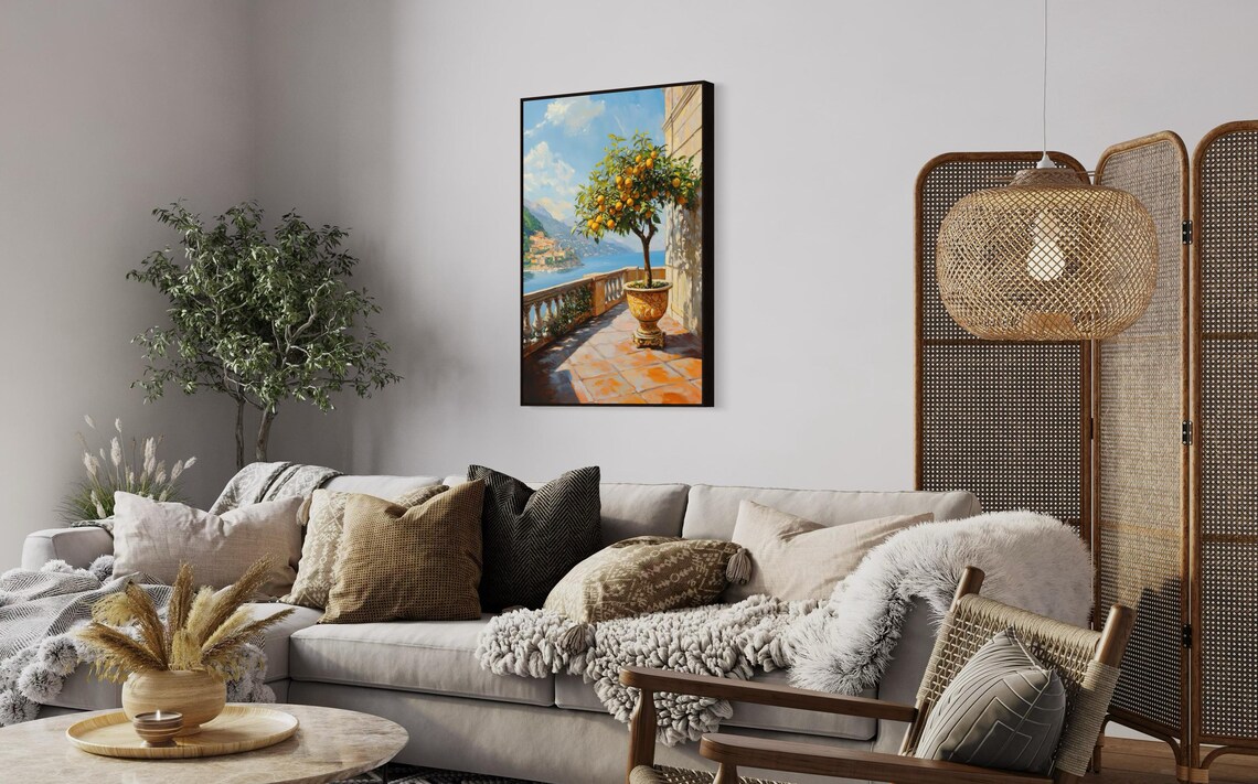 Amalfi Coast Lemon Tree Rustic Italian Art Print - Image 3