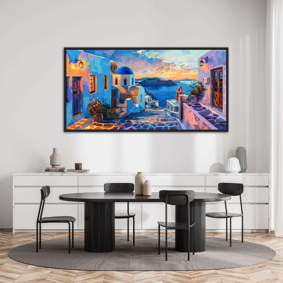 Santorini Greece Oia Blue Domes Sunset Caldera View Travel Poster - Image 5