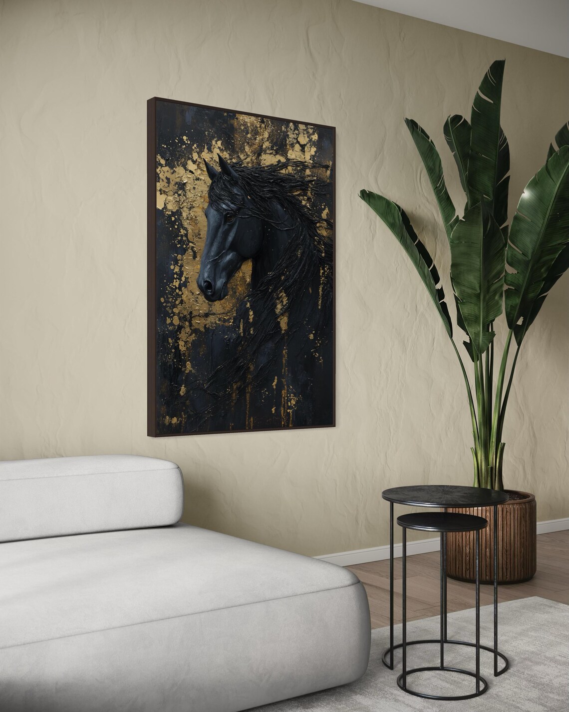 Moody Black Horse Portrait, Vintage Art Print - Image 5