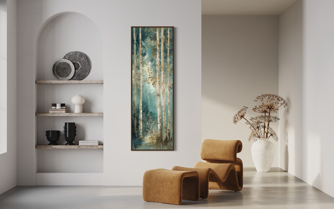 Whispers Of The Forest Birch Forest Painting Print - Image 2