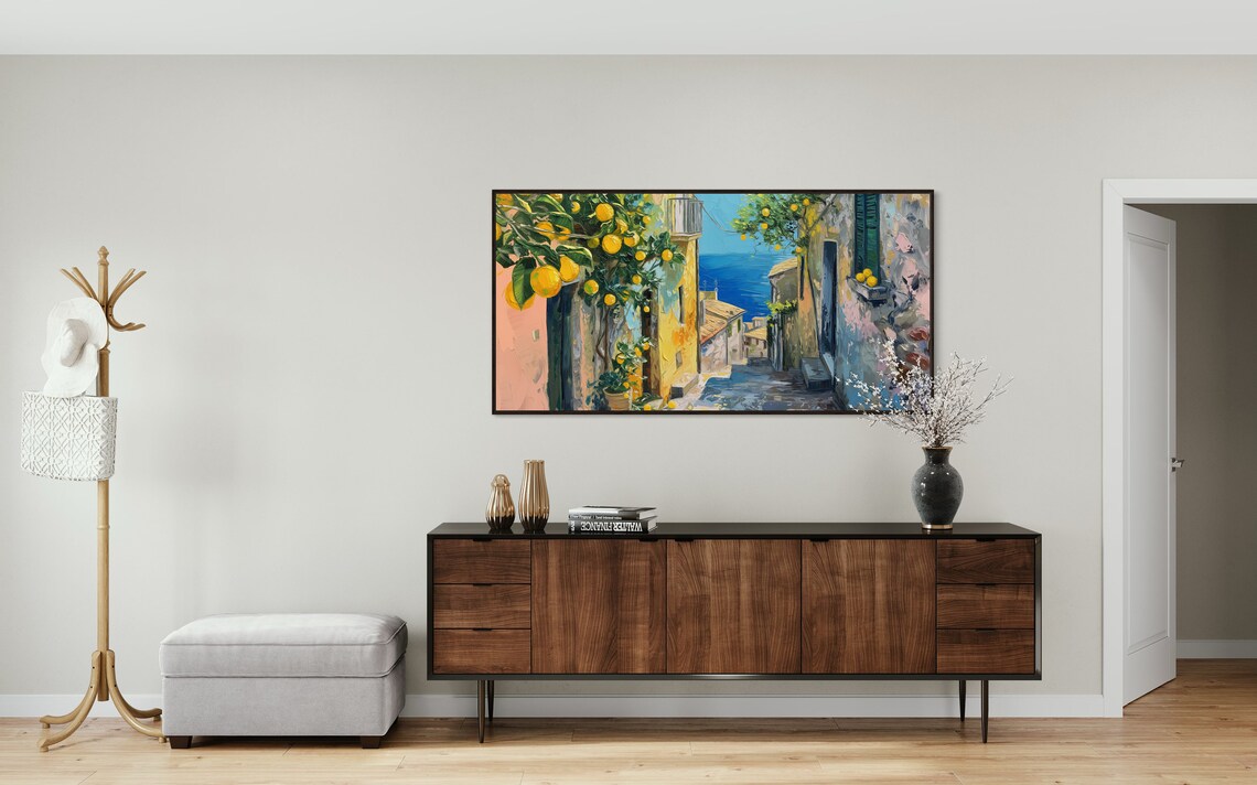 Amalfi Lemon Tree Travel Poster, Mediterranean Decor - Image 2