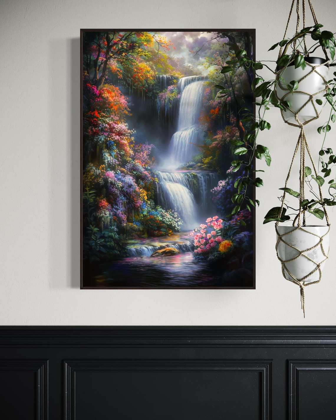 Waterfall and Wildflowers, Cottagecore Wall Art Print - Image 5