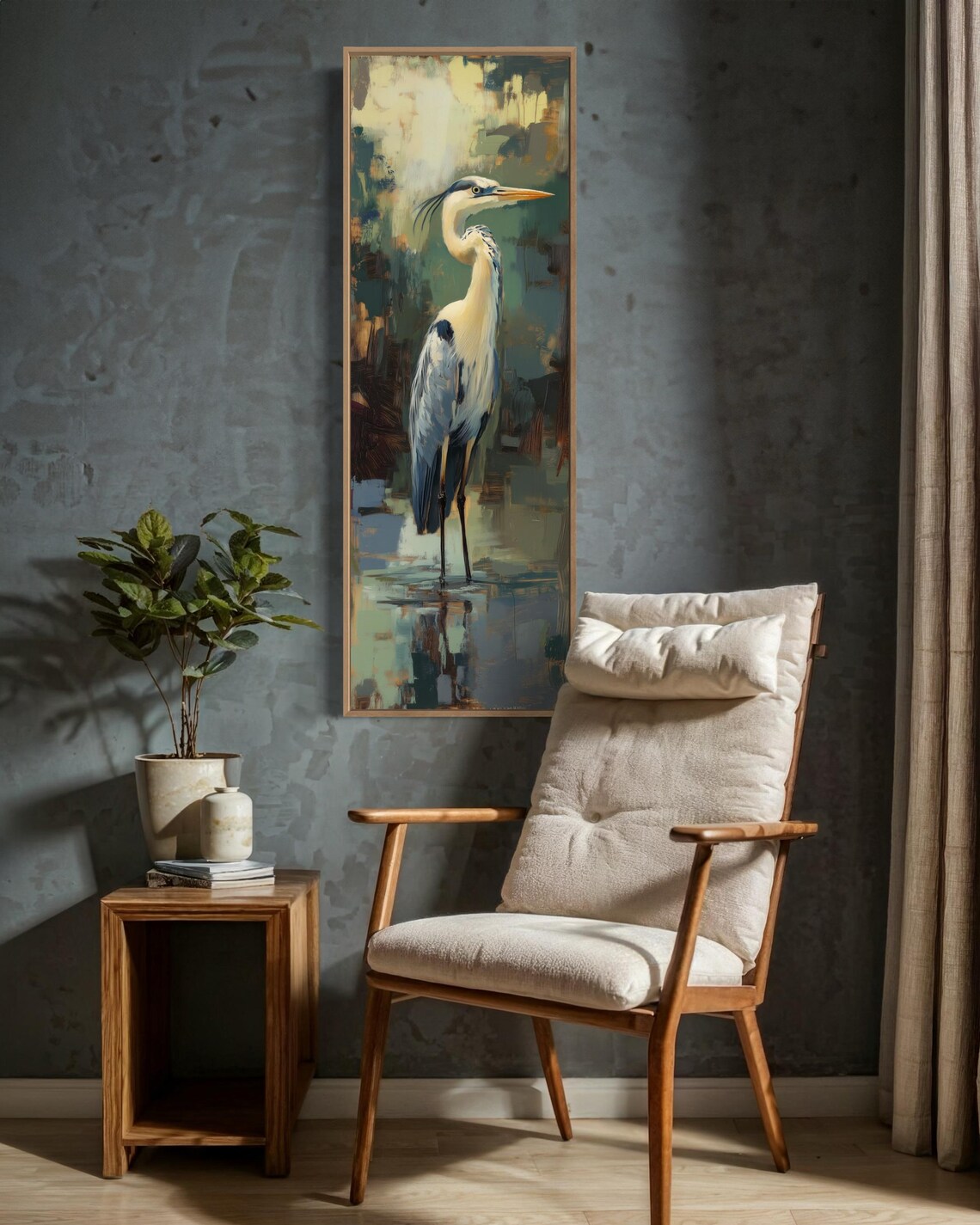 Abstract Blue Heron Art Print, Rustic Wall Decor - Image 5