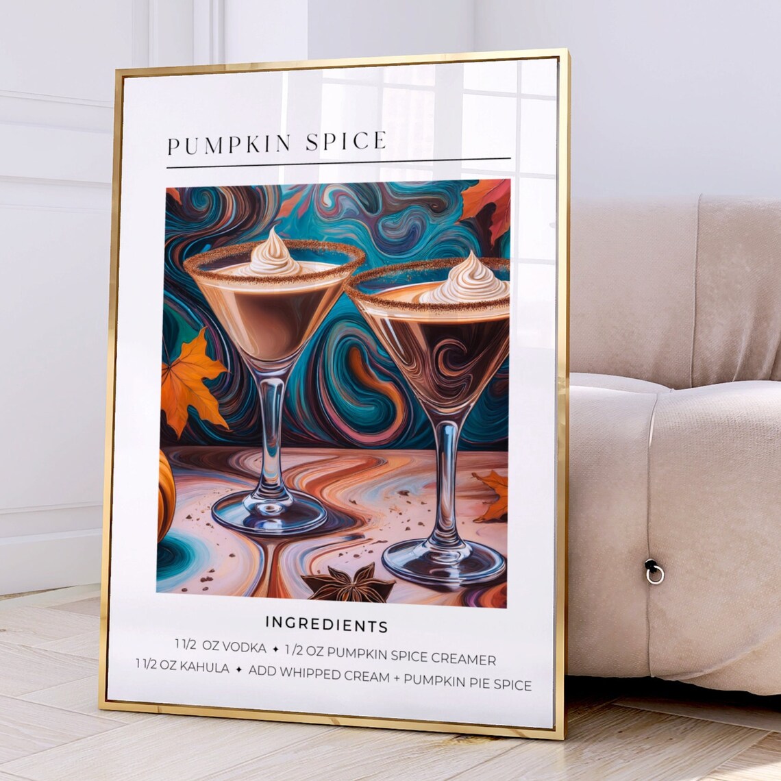 Pumpkin Spice Cocktail, Autumn Trendy Poster