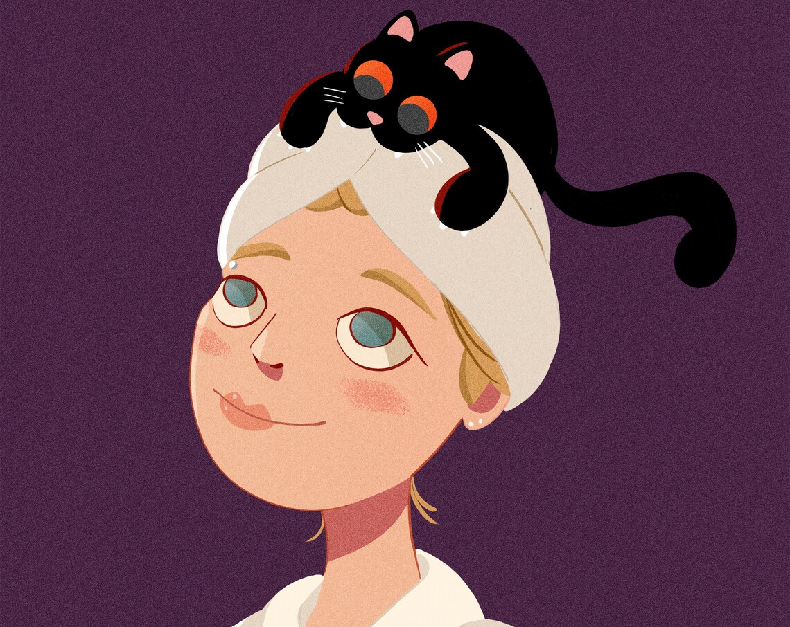 Cute Cartoon Portrait of Two Best Friends Anime Style Art Poster - Image 7