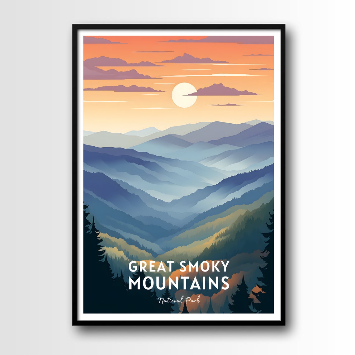 Great Smoky Mountains National Park Sunset Ridges Travel Poster - Image 2