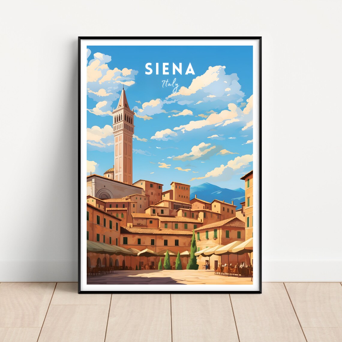 Siena Travel Poster Siena Wall Art Siena Print Tuscany Wall Art Italy Wall Art Siena Gift Tuscany Poster Italy Poster