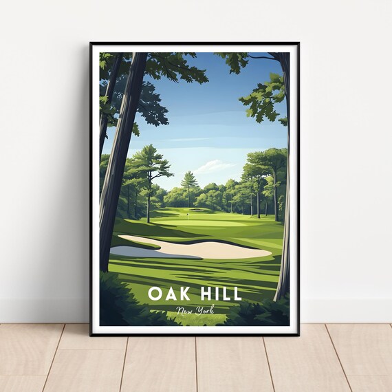 Oak Hill Country Club Poster Oak Hill Golf Course Oak Hill Golf Print Golf Course Print Golf Wall Art Golf Gift Idea Study Home Office