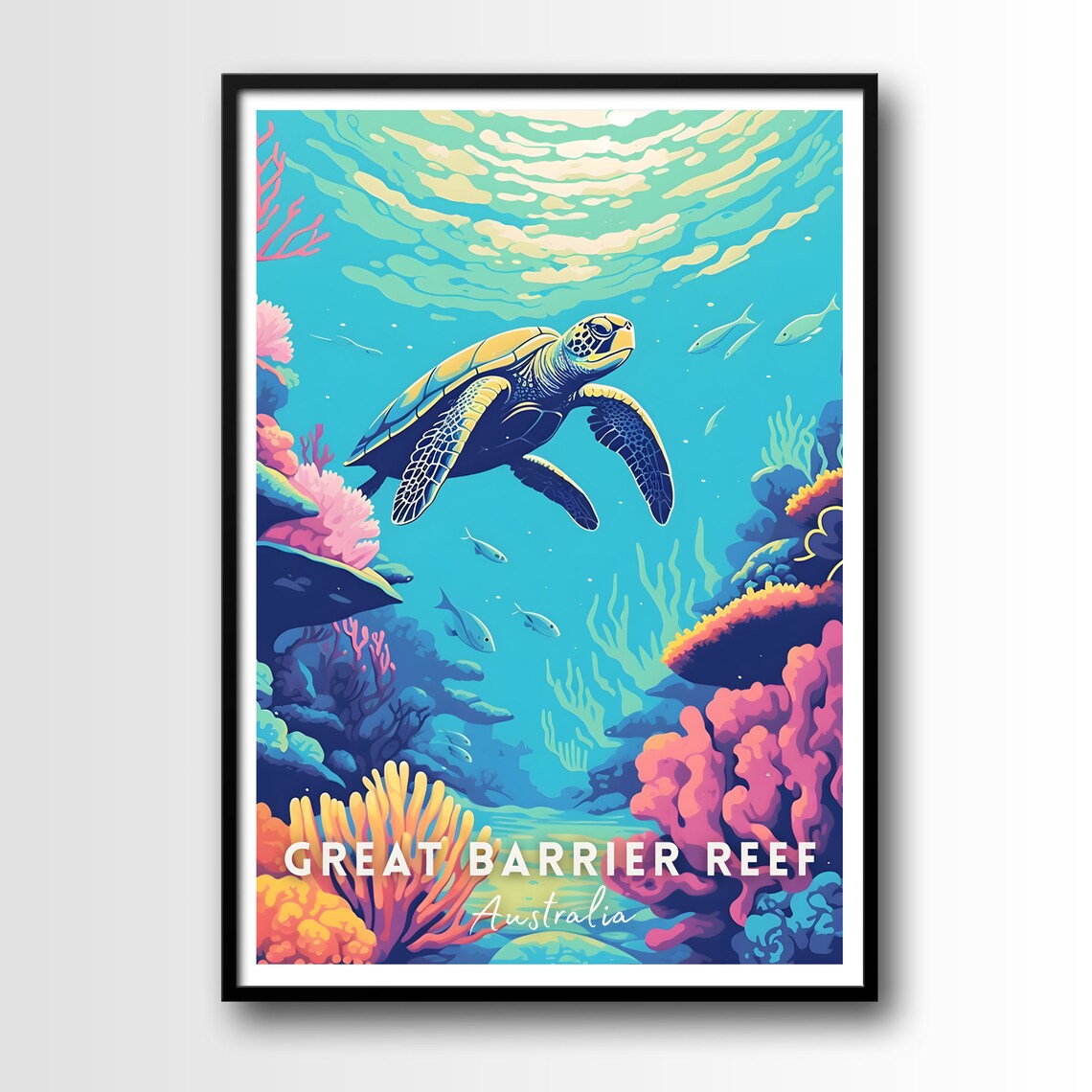 Great Barrier Reef Travel Poster, Great Barrier Reef Art Print