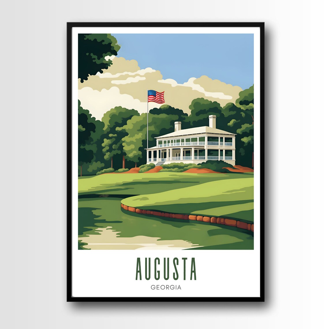 Augusta Travel Poster, Golf Course Art Print