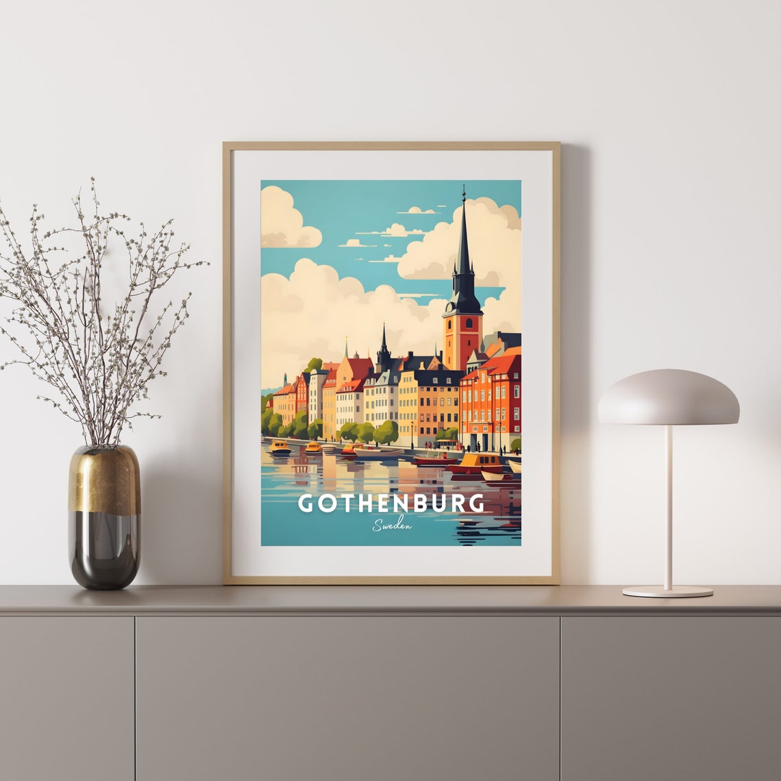 Gothenburg Poster Sweden Travel Poster Gothenburg Print Gothenburg Wall Art Sweden Print Scandinavia Poster Gift Sweden Wall Art - Image 2