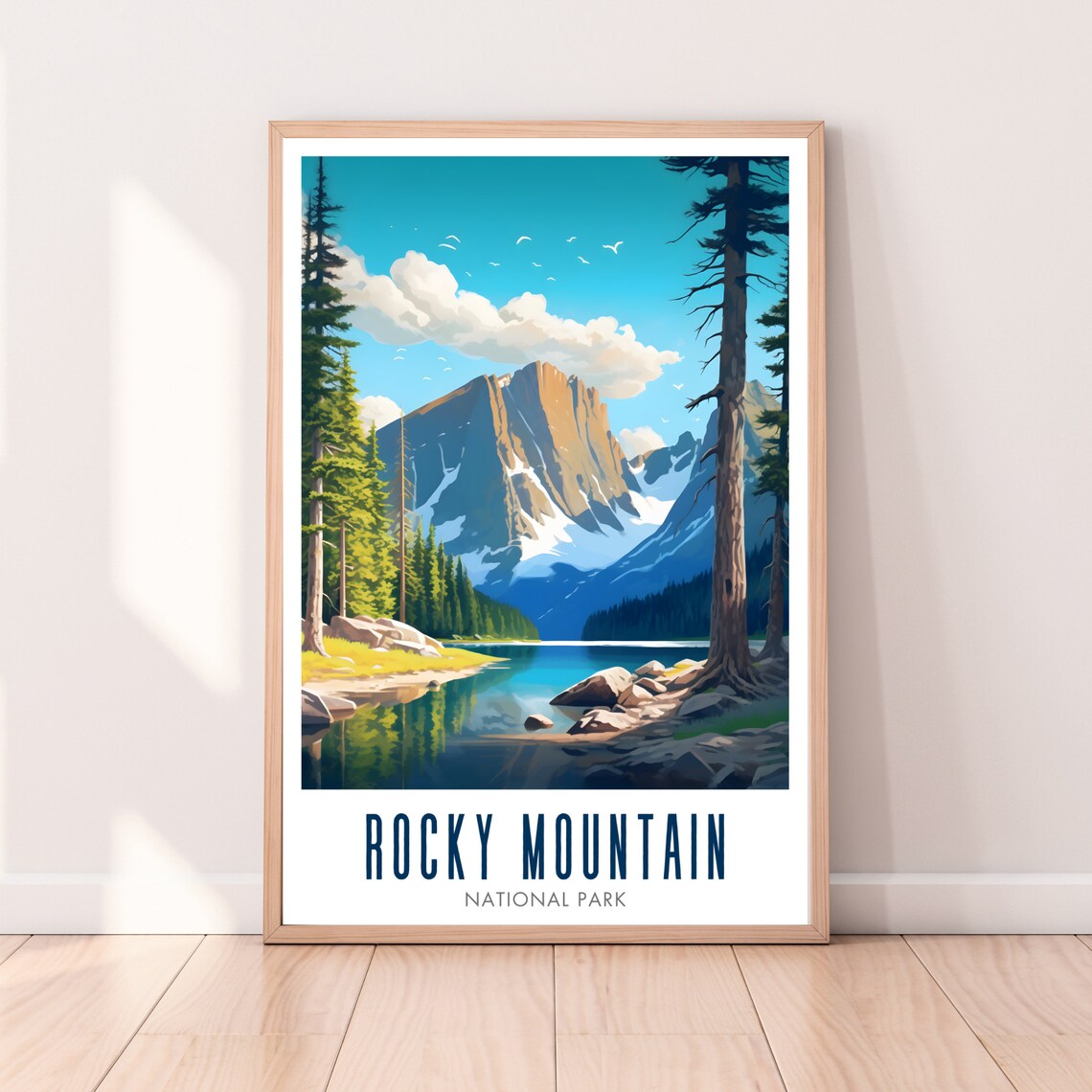 Rocky Mountain National Park Alpine Lake Pine Forest Scenic Travel Poster