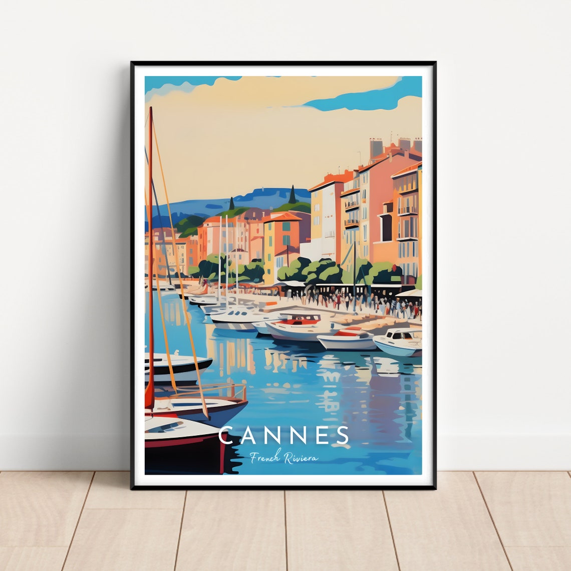 Cannes Travel Poster Cannes Wall Art Cannes Print Cannes Gift South Of France Wall Art French Riviera Wall Art