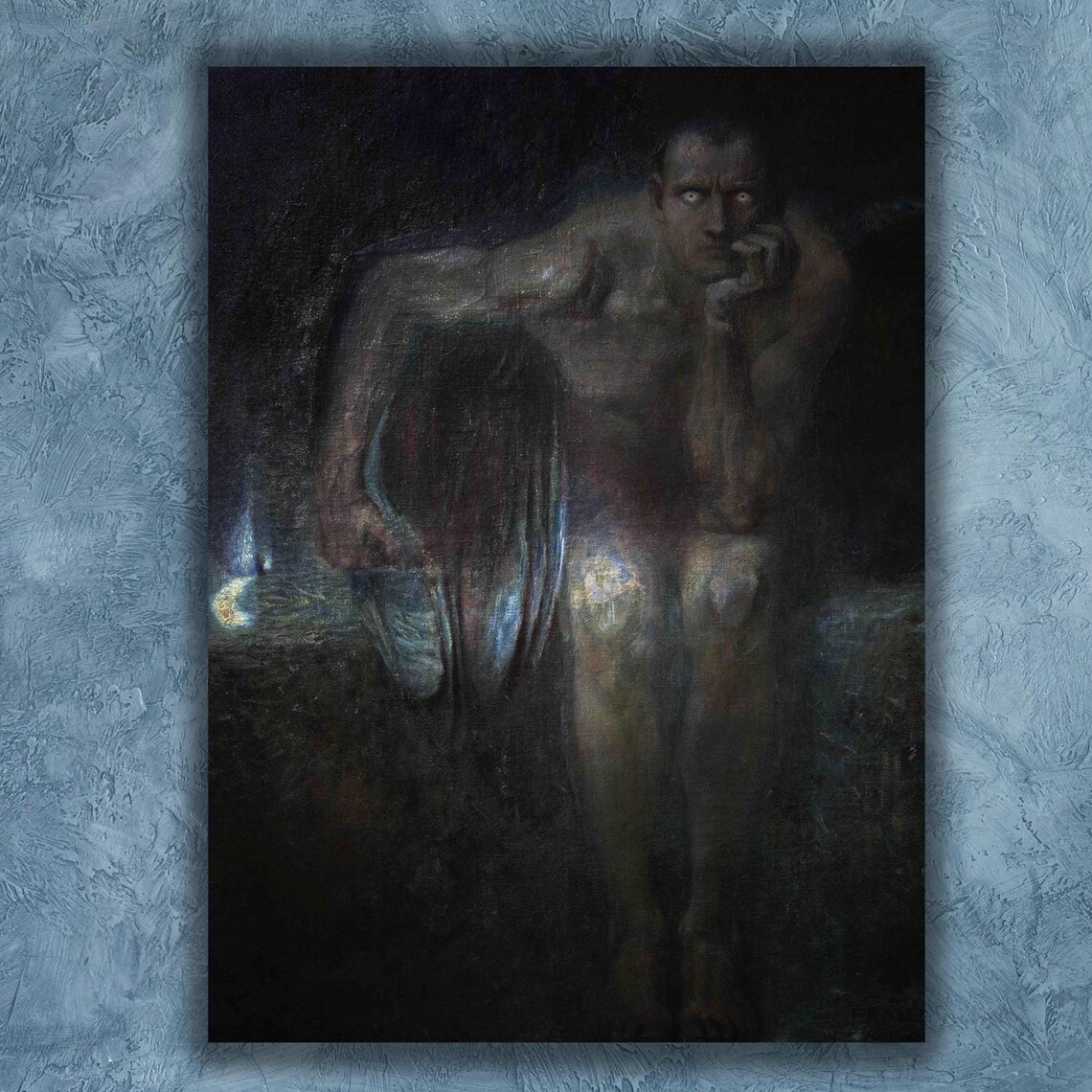 Dark Gothic Figure With Coffin Night Symbolist Moody Art Poster