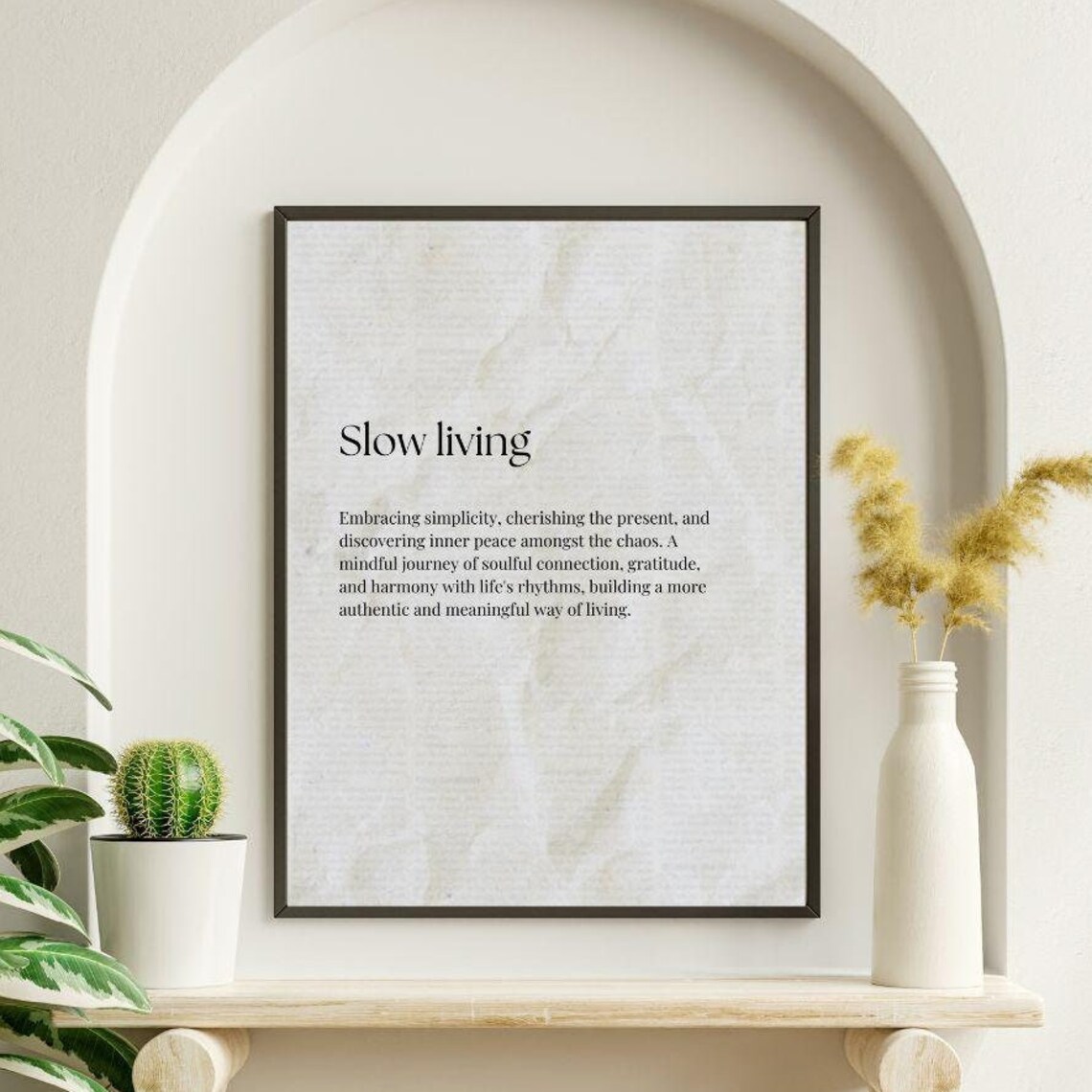Slow Living Manifest Wall Art, Gift Print