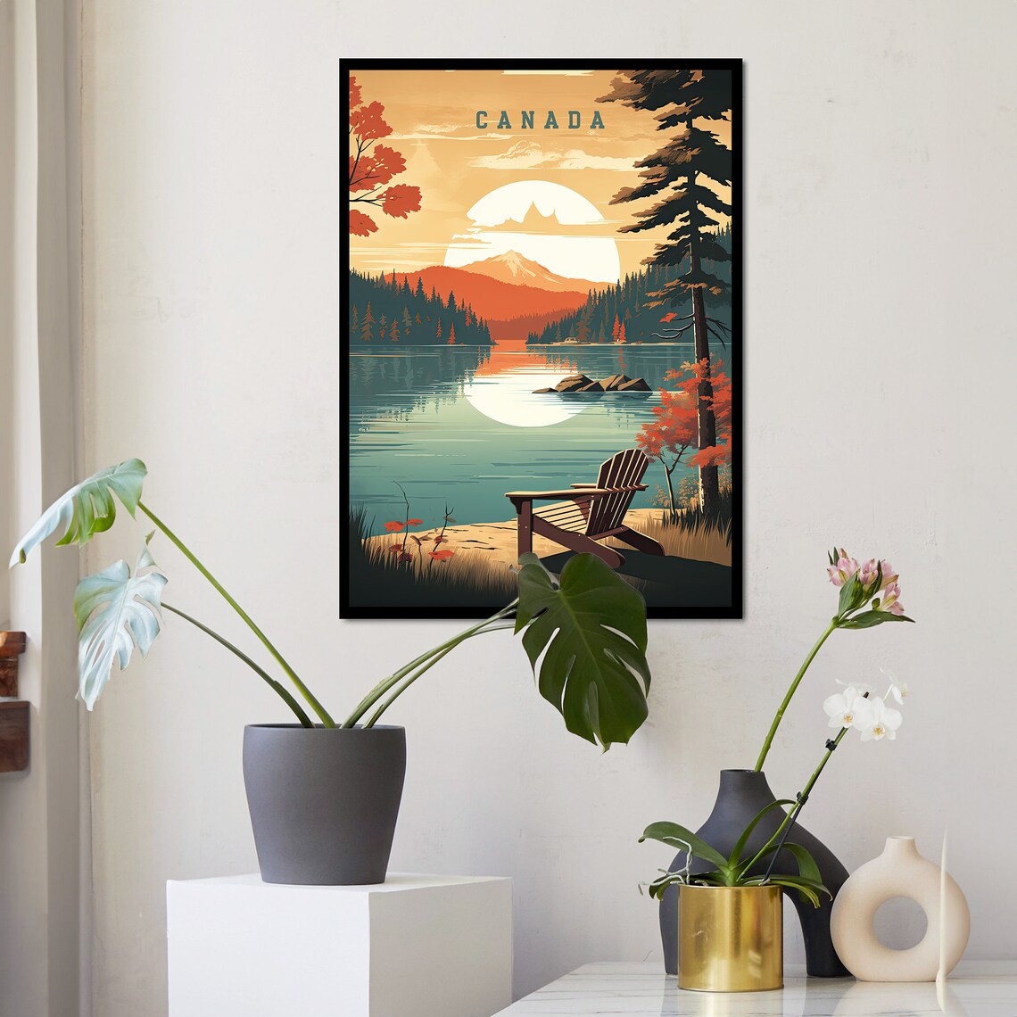 Canada Travel Poster, Retro Mountain Landscape - Image 5