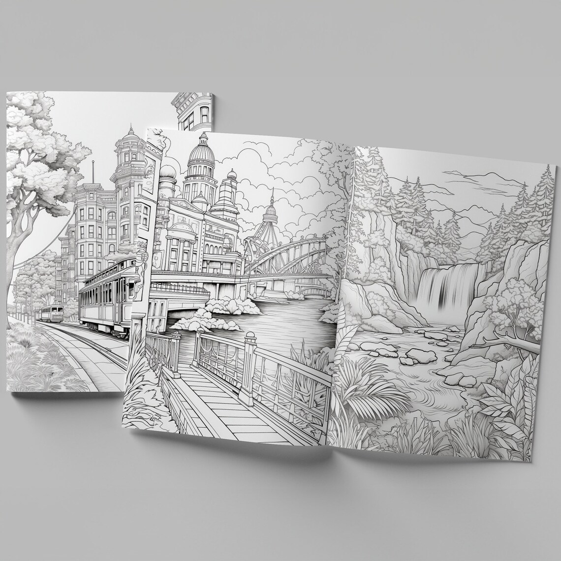 United States Landmarks 15 Coloring Pages Landmark Art Poster - Image 2