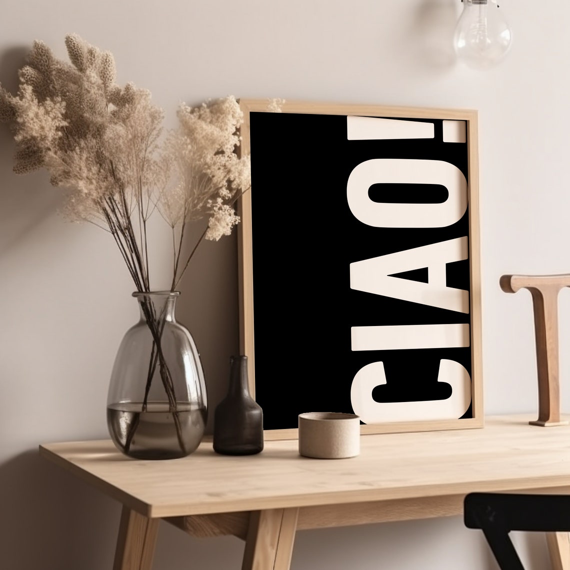 Ciao Big Typography Black and White Italian Style Decor Poster - Image 5