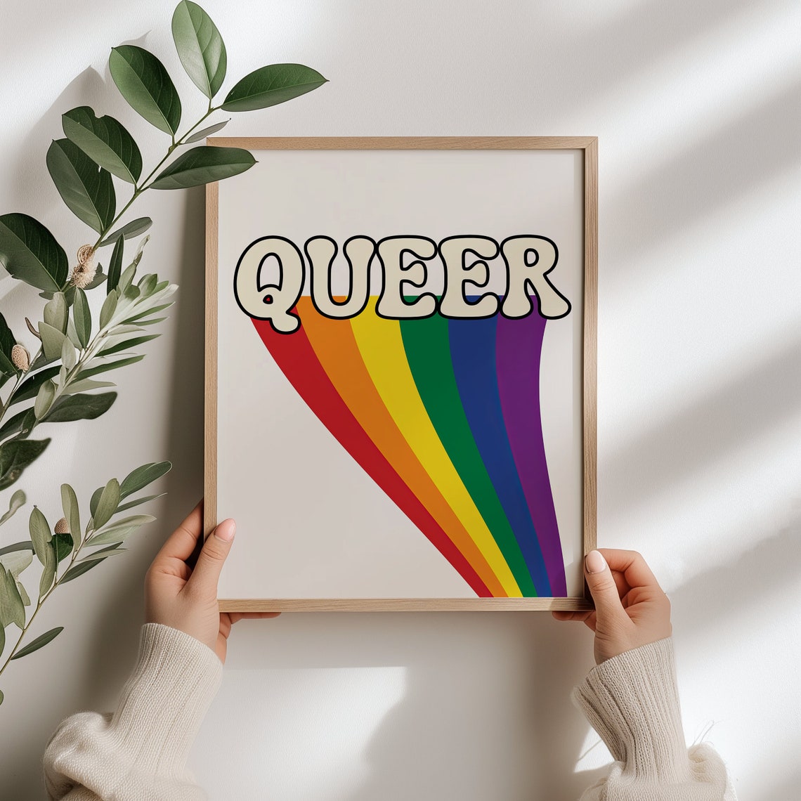 Queer Retro Rainbow Typography LGBTQ Pride Month Decor Poster - Image 3