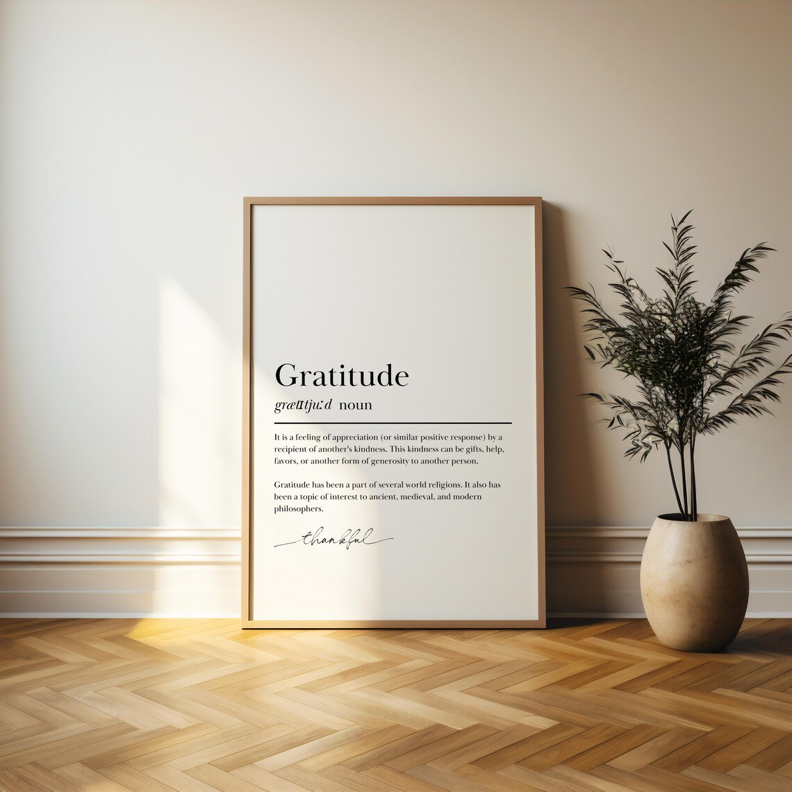 Gratitude Dictionary Definition Minimalist Typography Poster Thankfulness Quote - Image 5